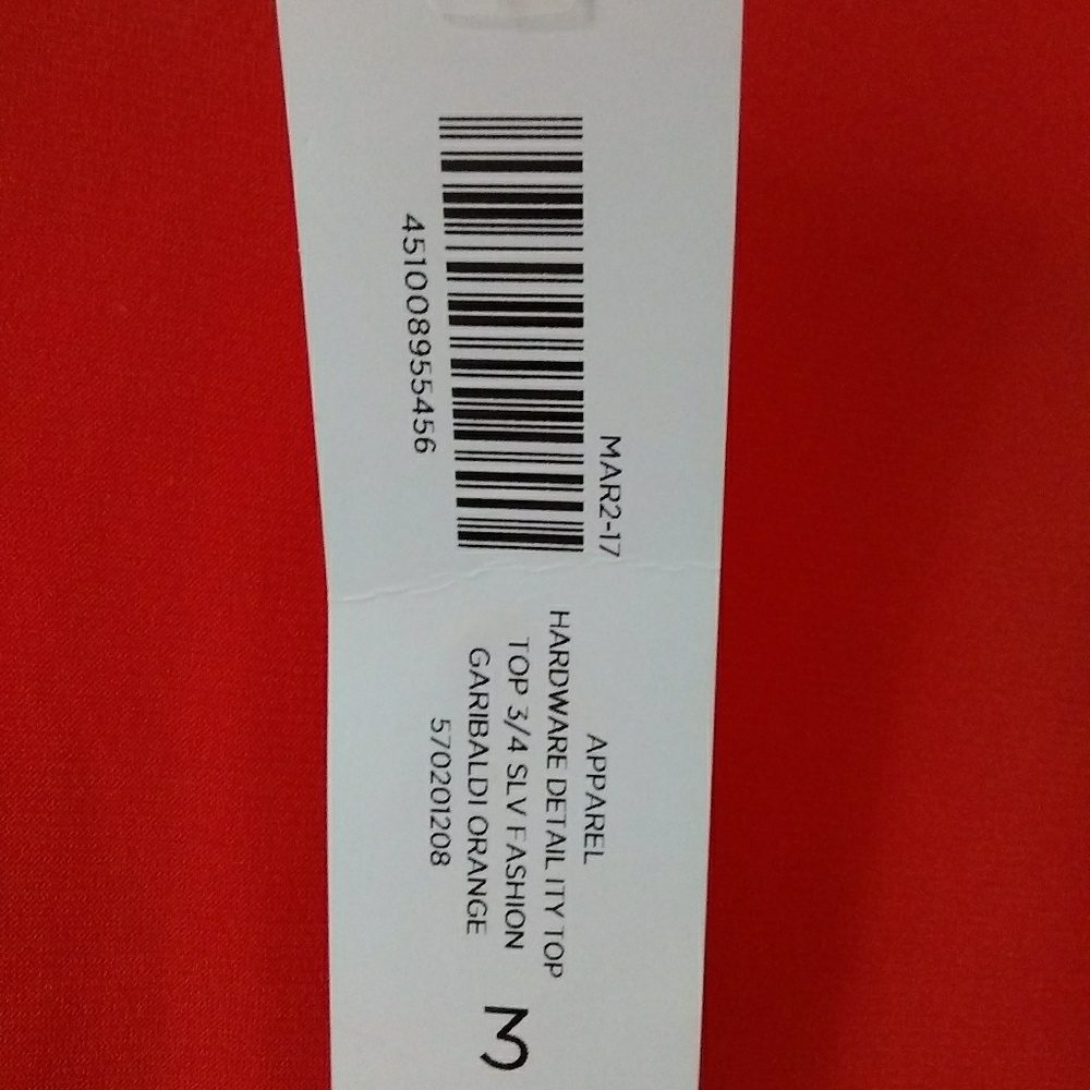 NWT Chico's Tunic Top Blouse Garibaldi Orange Sz 3 - Picture 7 of 8